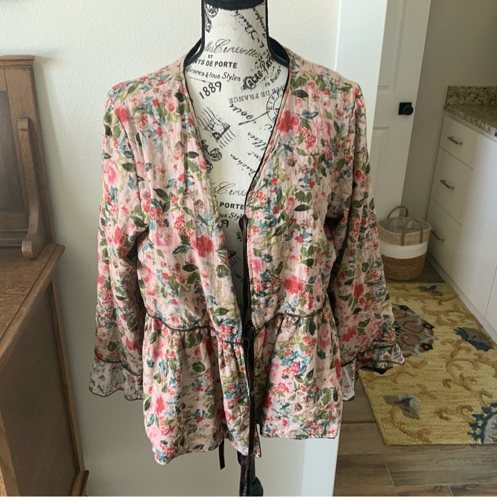 Jaded Gypsy.  Dark Brown Velvet tie front jacket which can be reversed.